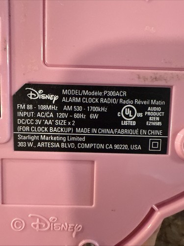 Disney Princess Projector Alarm Clock Radio Pink Castle Tested SOME SUN FADING👀 - Picture 12 of 14
