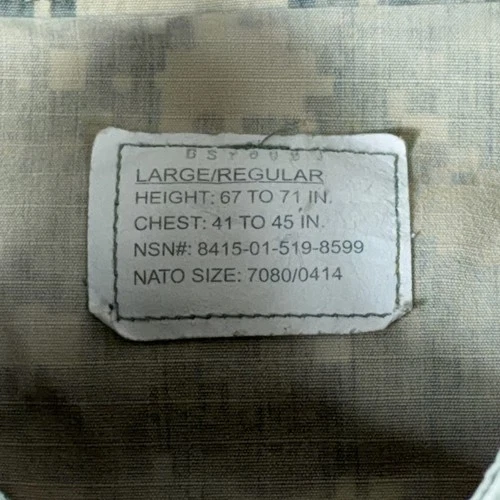US Army ACU Combat Uniform Coat UCP Digital Camo Jacket Large Regular UNICOR image 7