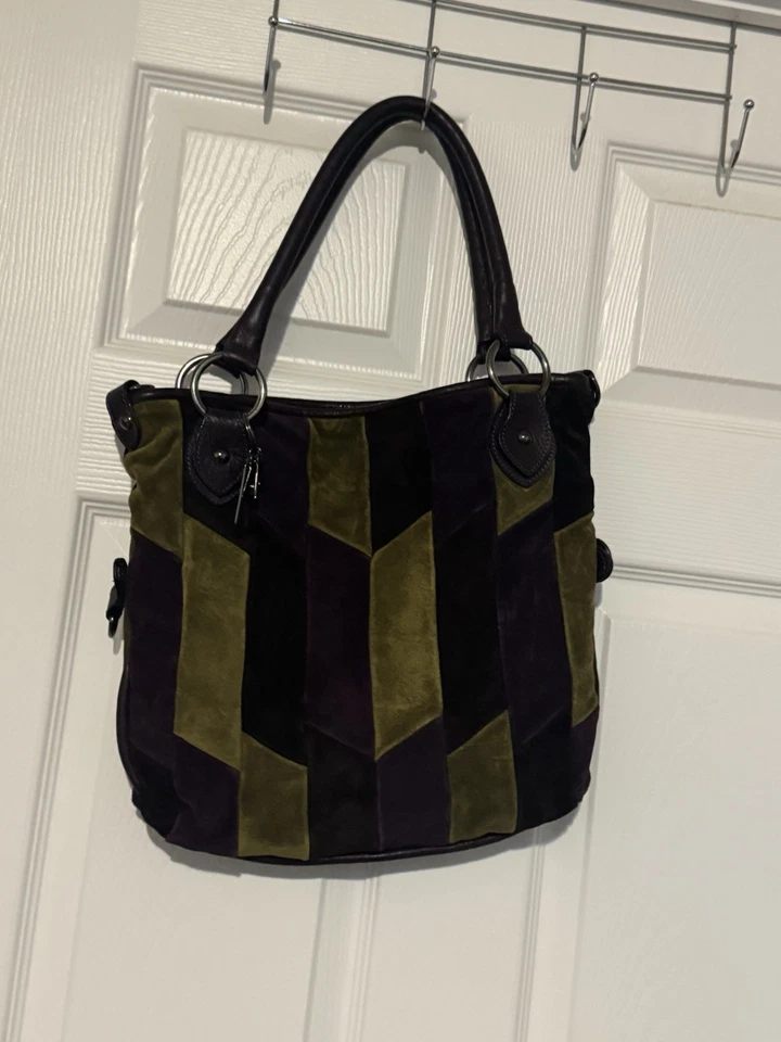 Ruggeri и WCiani LR 22 сумочки Италии Core через плечо большой сумочки фиолетовый зеленый б/у в отличном состоянии - Изображение 2 из 4