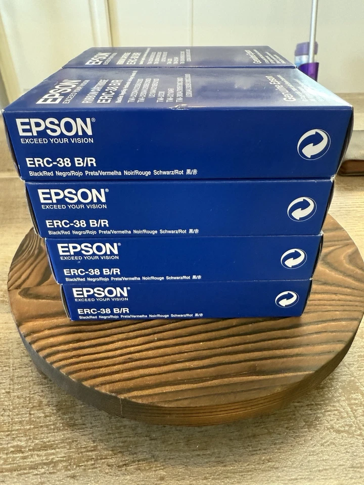 8  Brand New Sealed Genuine Epson ERC-38 B/R Ink Ribbons,  #C43S015376  - Image 3 of 4