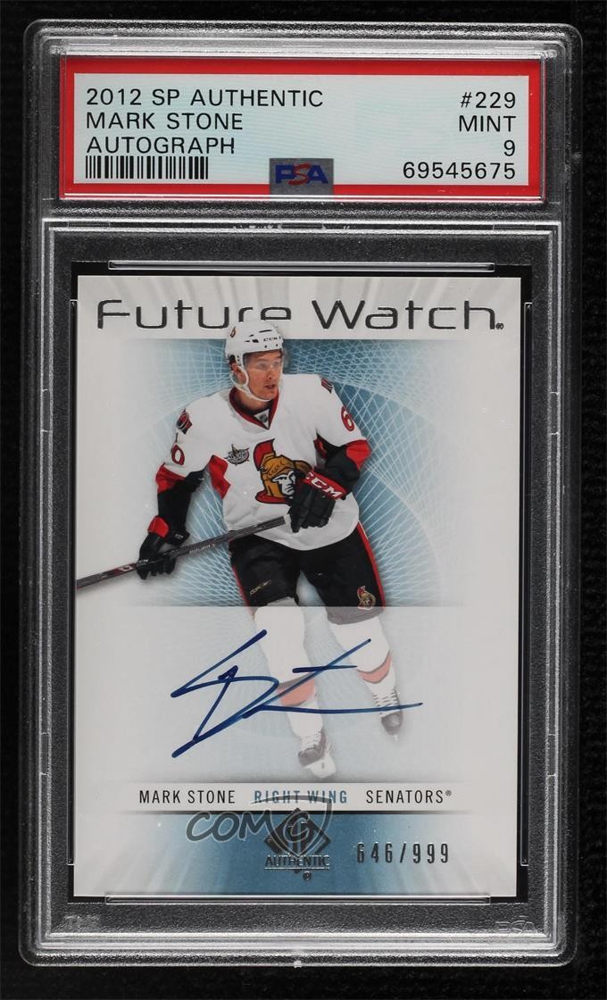 2012-13 SP Authentic Future Watch 646/999 Mark Stone #229 PSA 9 MINT Auto 4f5