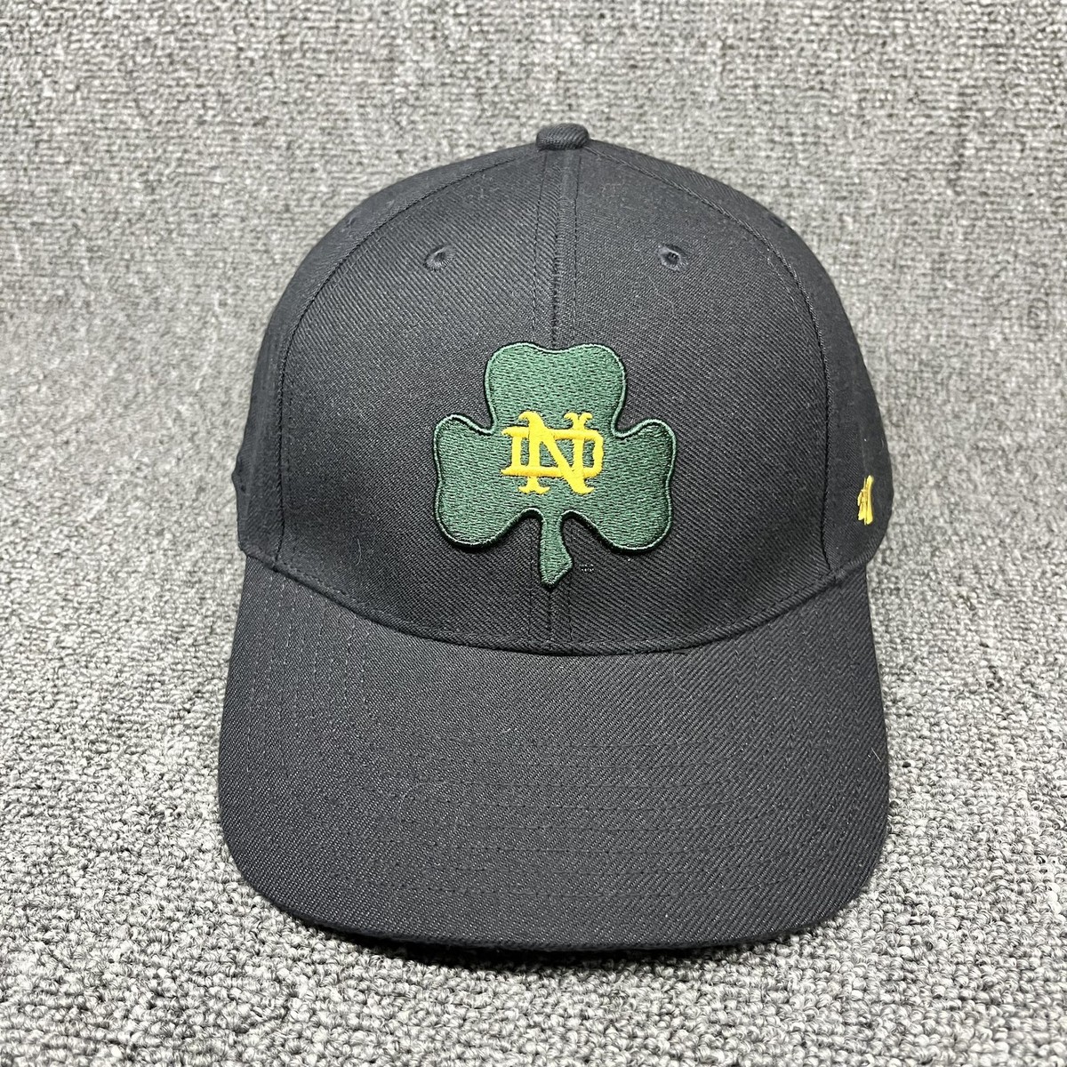 Notre Dame Fighting Irish '47 Brand Shamrock ND Logo Snapback Hat Black Cap