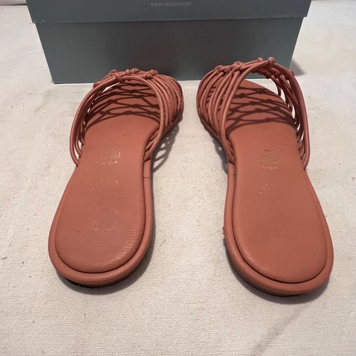 Seychelles-Lulus Size 9 Coral Leather Knotted Strap Slip-On Sandals Comfort - Picture 4 of 17