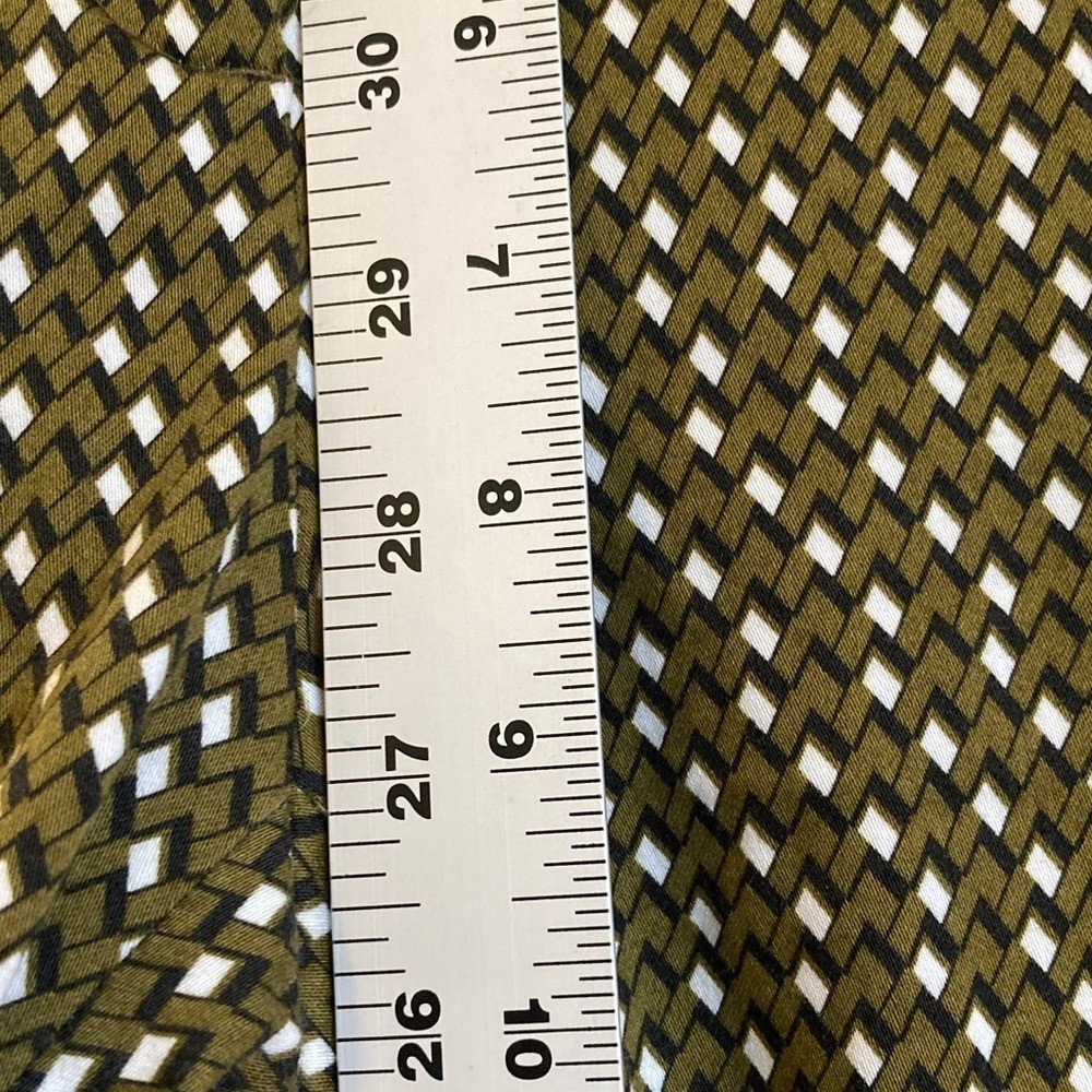 Zara Basic Pants Size 2 Geometric Patterned Green - image 5