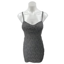 American Eagle Outfitters Gray Lace Sleeveless Cami Camisole Mini Tank Dress 4