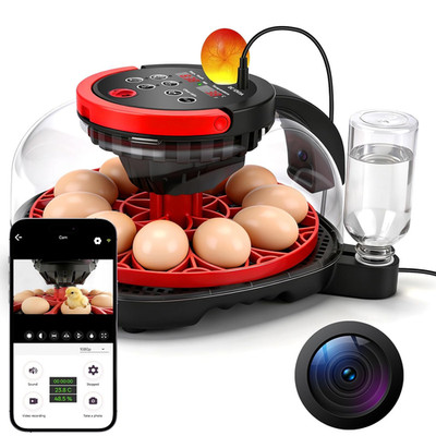 Smart 12-Egg Wifi Chicken Incubator with 1080P Camera & Auto Turner