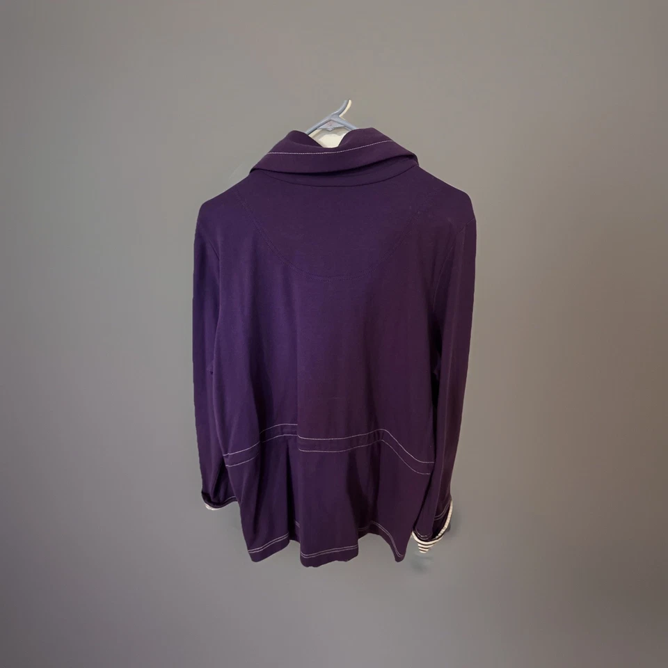 Sports Savvy Long Sleeve Tunic Jacket  L Purple Slightly Used,  Fall Lightweight - Image 3 of 4