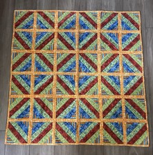 Handmade Baby Quilt With Fish And Multicolor Design 41X41