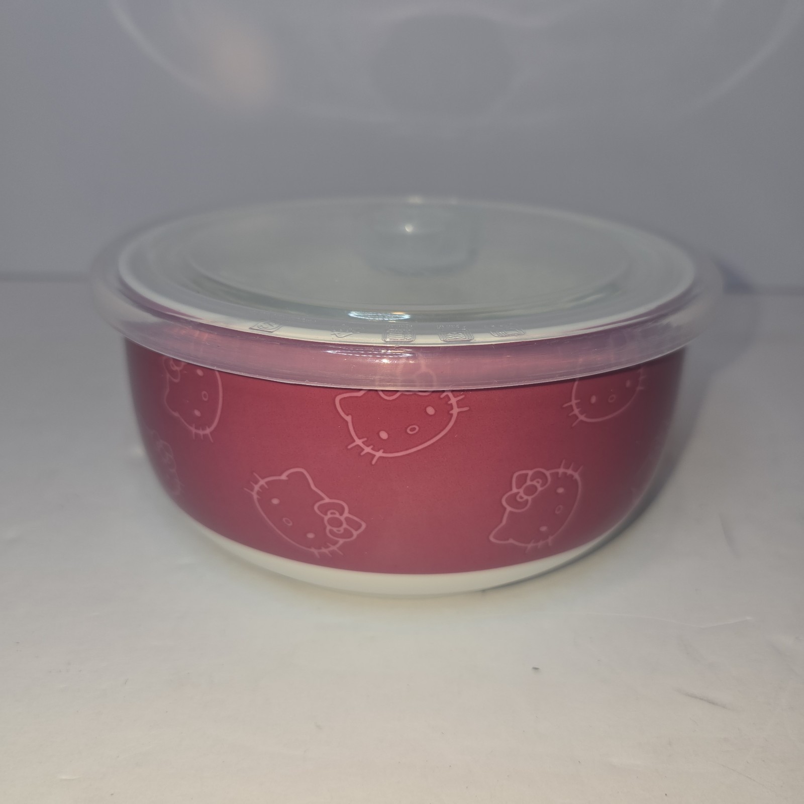 New Hello Kitty Ceramic Food Storage Bowl/Container Dark Pink