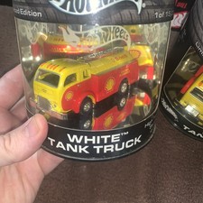 Hot Wheels White 3000 Coe Shell Tank Truck Fuel Tanker Real Riders Oil Can
