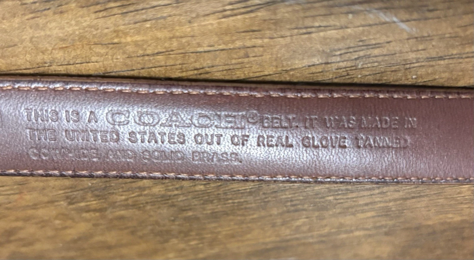 Coach British Tan Glove cintura in pelle 2800 taglia M 28 larghezza 3 4" USA ottone BKL OTTIME CONDIZIONI