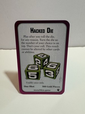 Hacked Die Munchkin Shadowrun Promo Steve Jackson Games SJG