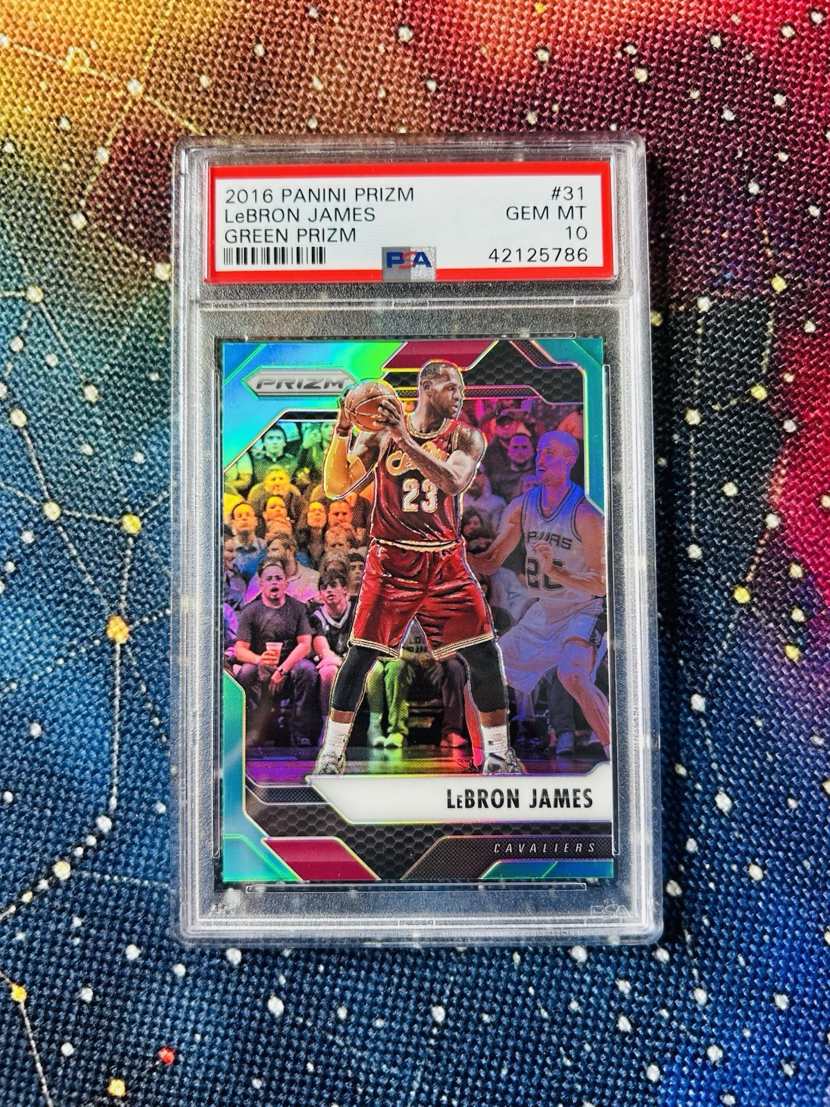 🔥2016 Panini Prizm Green Prizm #31 LeBron James PSA 10