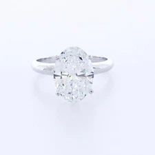 Solitaire Engagement Ring Classic 14K Gold 3.10 CT Oval Lab-Grown Diamond G SI1