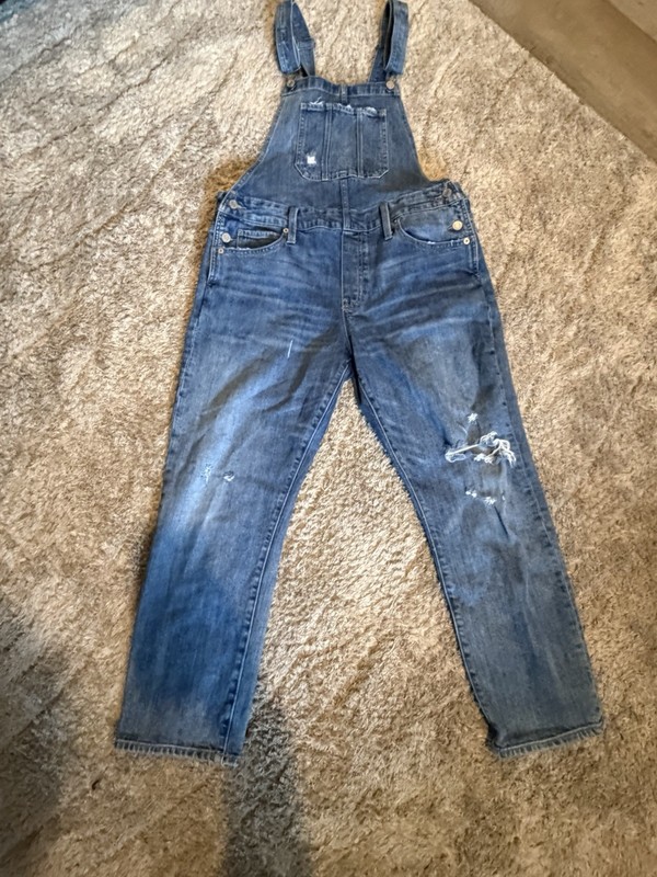 Luck Brand Boyfriend Overalls Women's Medium Light Wash