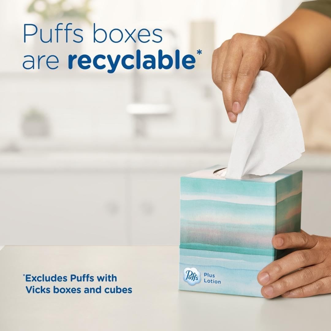Puffs Ultra Soft Facial Tissues, 1 Family Size Box, 124 Facial Tissues Per Box