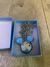 Disney Mickey/Minnie Mouse Silvertone Necklace with Disney Princesses
