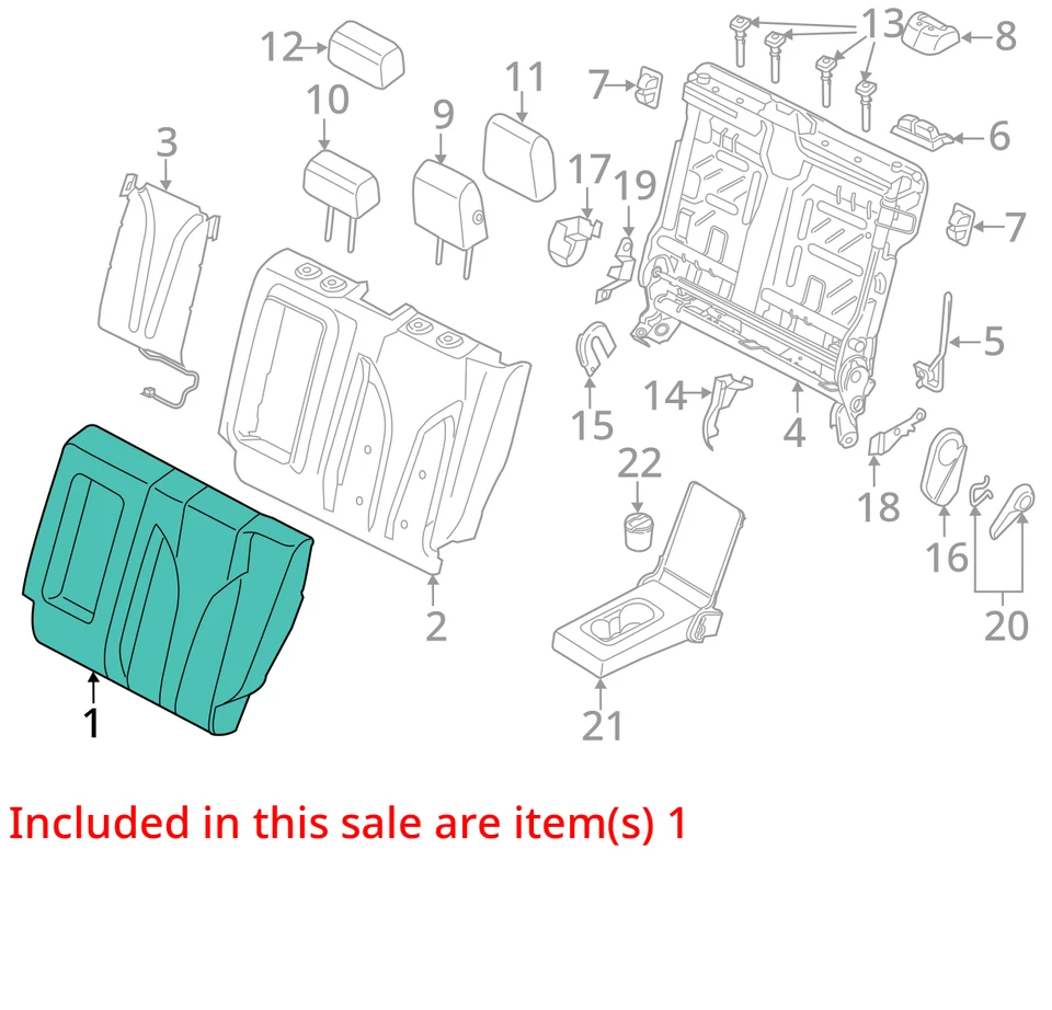 Funda trasera asiento Lincoln MKC 2015 EJ7Z7866601CB - NUEVA OEM Foto 3 de 4