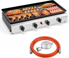 Gasgrill Tischgrill BBQ mit 4 Brennern Tischgasgrill mit Schlauch 76X39X16 …