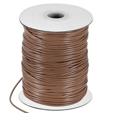 87 Yards 2mm Waxed Polyester Cord with Spool for Jewelry Making, Red Coffee