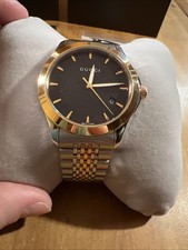 Gucci G-Timeless YA126410 38mm Silver & Rose Gold Stainless Steel Men’s...