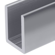 Brite Anodized Frameless Shower Door Aluminum Deep U-Channel for 3/8" Thick Gl