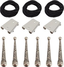 3 Sets Iron Bolo Tie Findings Kit Sterling Silver Plated Parts round Slide Textu