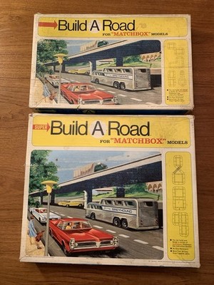 1967 Matchbox Build A Road ,Regular (BR-1), and Super (BR-2) Versions,  Lot of 2