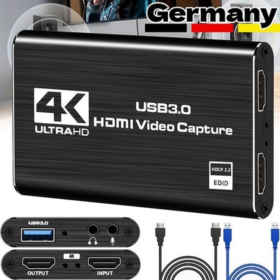 USB 3.0 Game Capture Card 4K-HD Audio Videoaufnahmekarte HDMI Videoaufnahmegerät