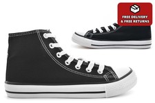 Boys Canvas Shoes Girls Pumps Womens Pumps Size 5 Hi Top High Top Trainers Black
