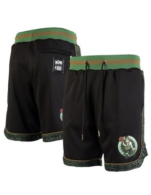 NBA Two Hype Men's L Black Boston Celtics Culture & Hoops Premium Mesh Shorts