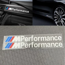 2 X 20cm M Performance vinyl decal sticker Side Skirt White For BMW1 3 5 series