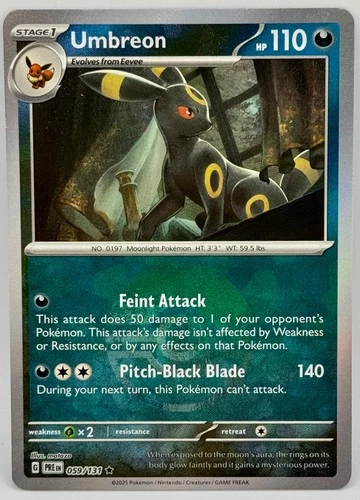 2025 Pokemon Prismatic Evolutions Holo Umbreon (Poke Ball Pattern) #059/131 NMNT