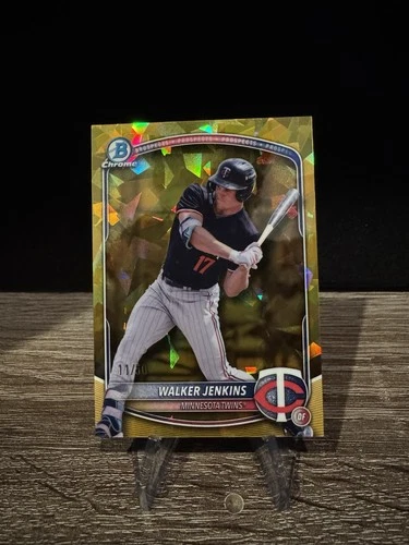 2025 Bowman Draft Sapphire #159 Walker Jenkins Chrome Gold Refractor #/50 Twins