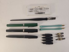 Vintage Sheaffer Speedball Signature Calligraphy Dip Pen Nib Lot Drawing Set