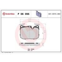 Bremsbelagsatz Brembo P 06 096, Vorne