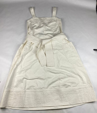 Everlane 100% Organic Cotton Herringbone Dress In White Sz XS Minimalist