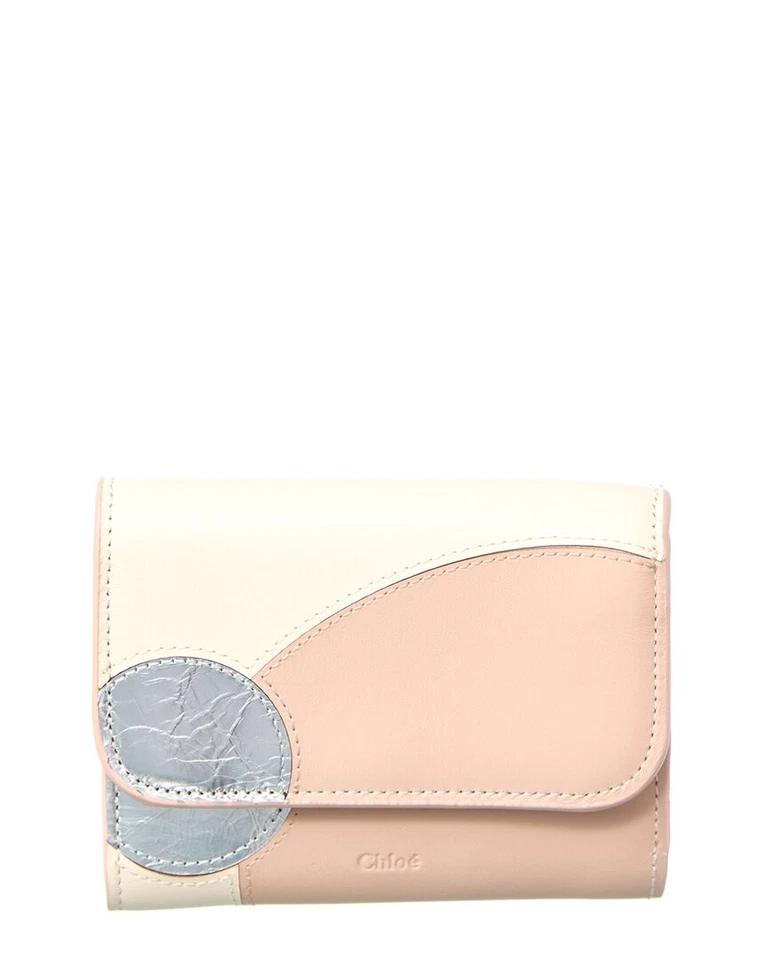 Chloé Mona Leather French Wallet Women's Pink