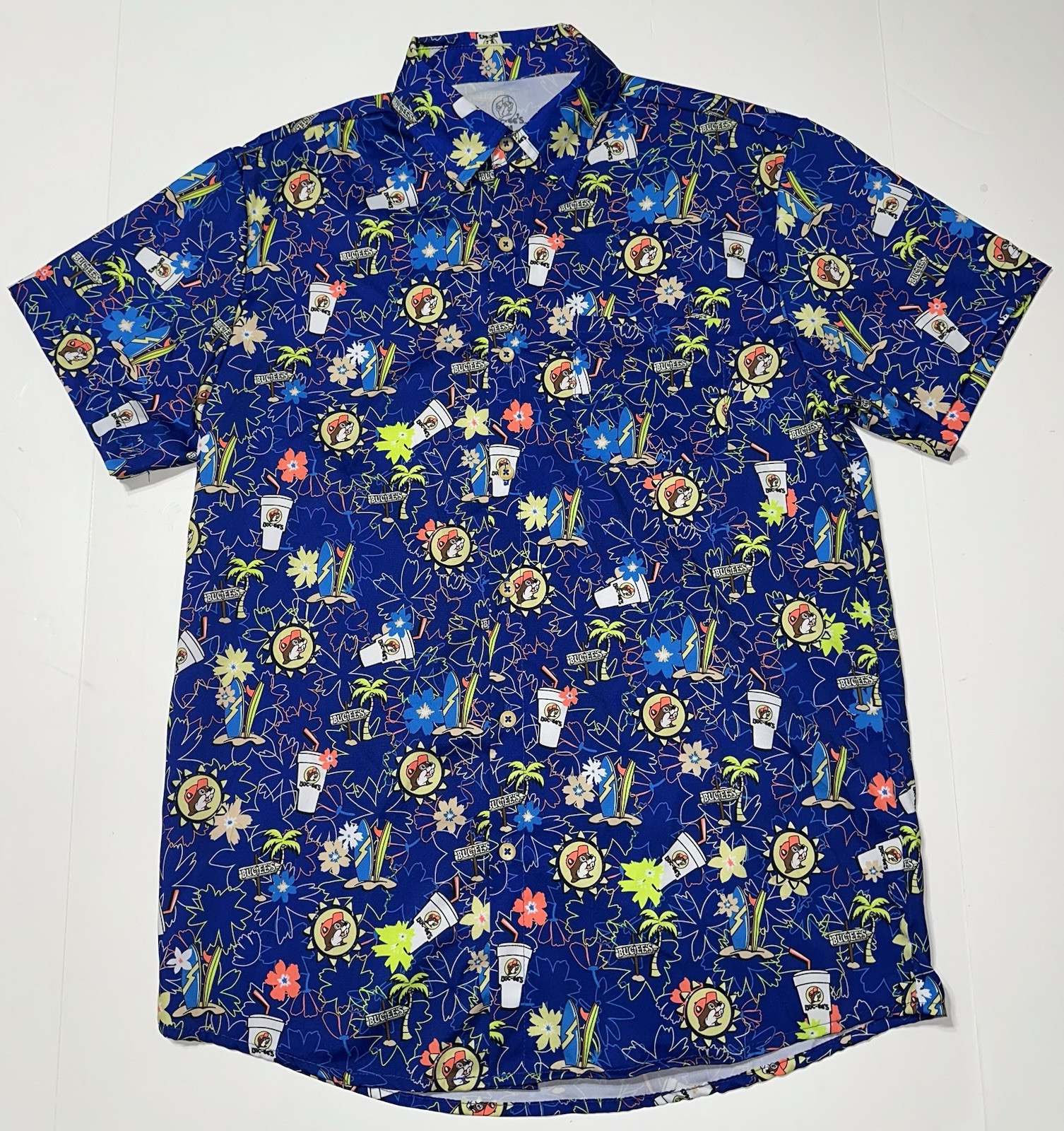 Buc-ee's Hawaiian Shirt Tropical Blue Small Cruise Vacation