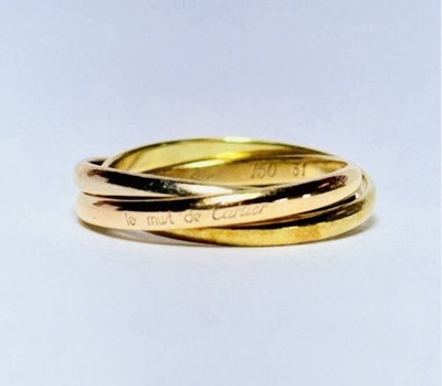 Cartier LE MUST Trinity Triple 18K Gold 3.5 Grams Ring Size EU 51 US 5.5