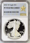 2022 W PROOF SILVER EAGLE NGC PF70 UC WEST POINT GOLD STAR LABEL