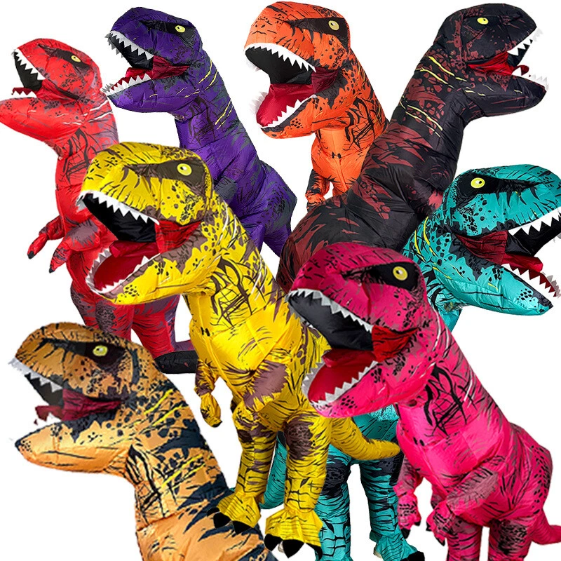 2025 T-Rex Blow Inflatable Dinosaur Costume Adults Kids Jurassic World Park Trex - image 4 of 4