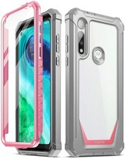 For Moto G Fast Case 2020  Poetic Dual Layer Shockproof Clear Cover Pink