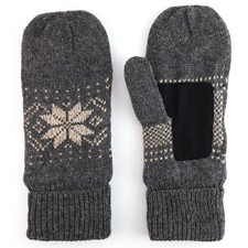 Men's Ragg Wool Snowflake Design Winter Glove Mitten - FREE SHIPPING