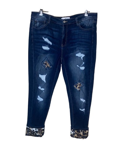 KanCan 3XL Leopard Patch Distressed 