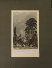 1880 HAND COLOURED ENGRAVING APPROACH TO AMBLESIDE WESTMORLAND 27cm by 22cm P60