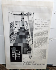 1931 Chairs Of Alcoa Aluminum Print Ad Original Vintage 30s