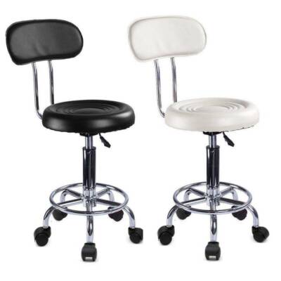 Adjustable Hydraulic Rolling 360° Swivel Stool Spa Salon Chair with Back Rest