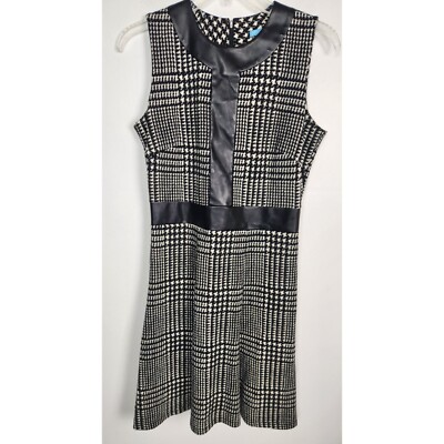 J. McLaughlin Women's Sz. S Black & Ivory Plaid Fit & Flare Dress | eBay