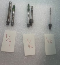 Mix Lot of 5 - Threaded Drill Bits 1/4-28 Aircraft Tools